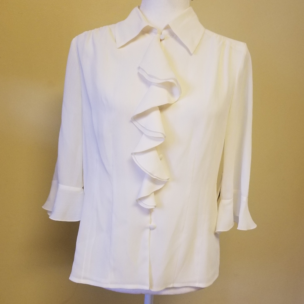NWT Judith Hart waterfall front blouse